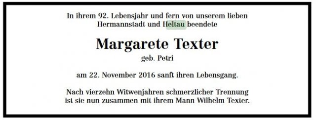 Petri Margarete 1925-2016 Todesanzeige